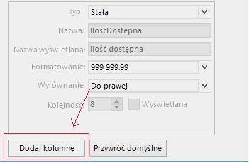 Dodatkowo program umożliwia tworzenie własnych kolumn na podstawie, których