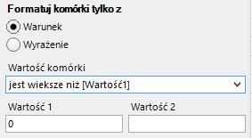 28) Formatowanie warunkowe 2. Wyrażenie umożliwia nam stworzenia własnej formuły.