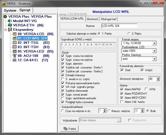 SATEL VERSA-LCDM-WRL 7 Szybkie zał. czuwania Strefa 2 gdy opcja jest włączona, możliwe jest szybkie załączenie czuwania (bez autoryzacji użytkownika) w strefie 2.