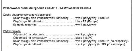 Dla folii pryzmatycznych obowiązują wymagania jak dla folii typu 2 Do wykonywania lic znaków umieszczanych nad jezdnią na autostradach i drogach ekspresowych stosuje się folię pryzmatyczną.