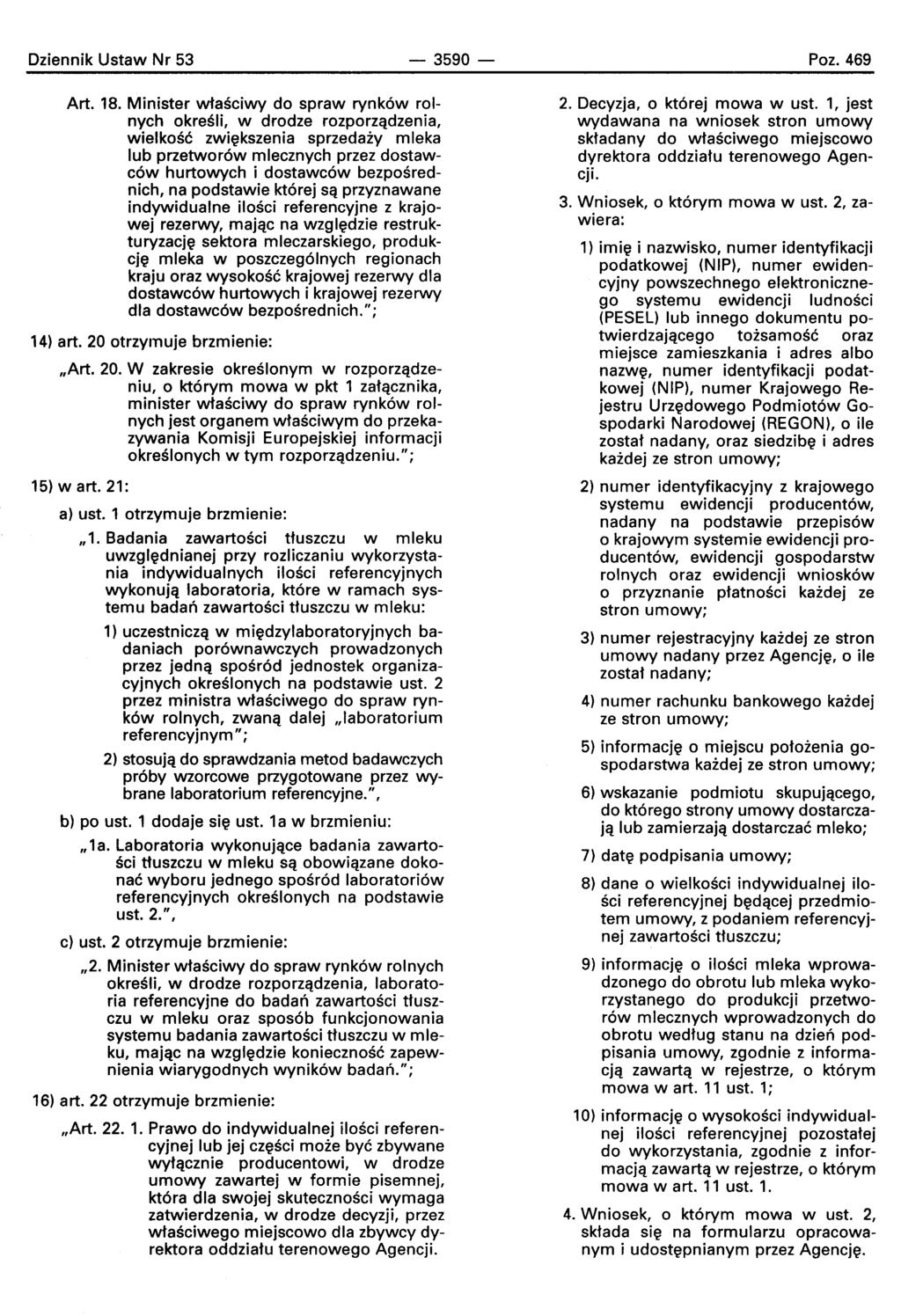 Dziennik Ustaw Nr 53-3590- Poz. 469 Art. 18.
