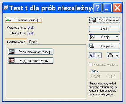 Obliczenia w pakiecie STATISTICA