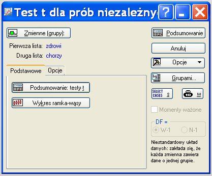 Obliczenia w pakiecie STATISTICA Na karcie