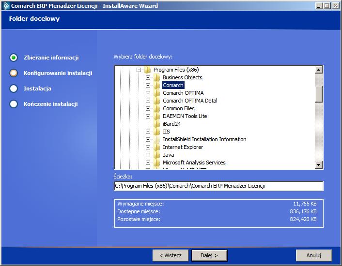 Comarch ERP e-pracownik 4 Instalacja Uwaga: Instalację serwisu uruchamiamy na komputerze, gdzie podłączony je st klucz HASP oraz zainstalowany jest Microsoft SQL Server.
