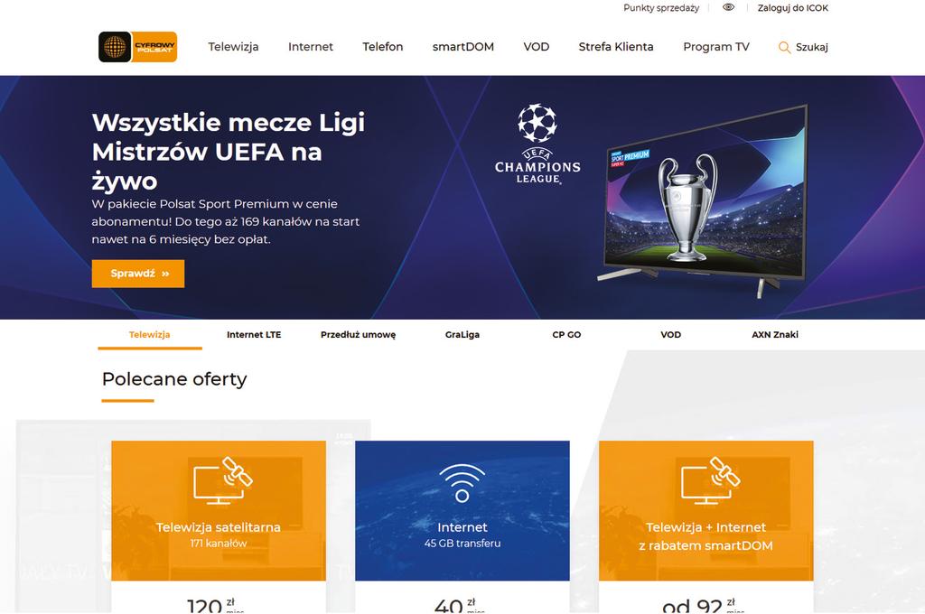 cyfrowypolsat.pl Żadna z grafik poza logo nie została poprawnie opisana tekstem alternatywnym. Jest to szczególnie istotne dla tych, które są odnośnikami.