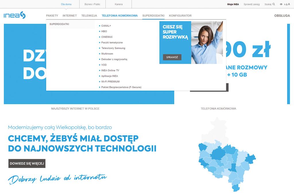 inea.pl W serwisie hierarchia oraz struktura nagłówków nie jest prawidłowa. Teksty alternatywne dla grafik nie są adekwatne do ich zawartości.