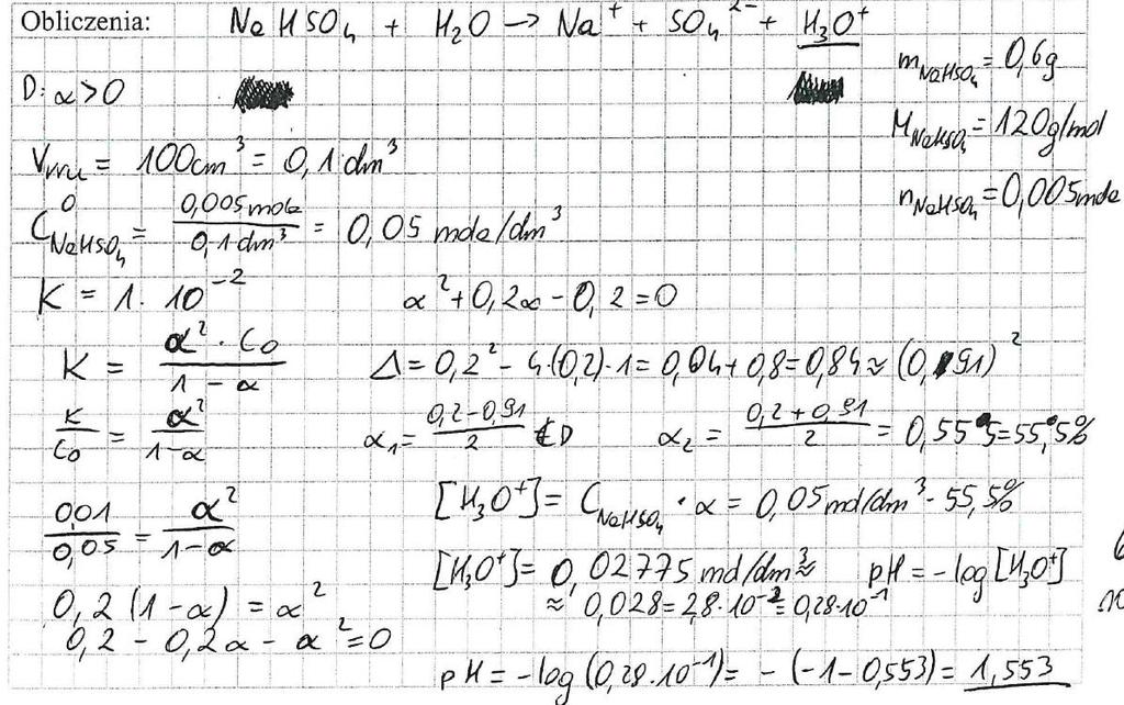 32 Sprawozdanie z egzaminu maturalnego 2018 województwo zachodniopomorskie Przykład 32. pominięcie znaku przed współczynnikiem b we wzorach na α 1 i α 1 Przykład 33.