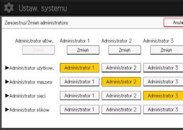 1. Wprowadzenie 5. Naciśnij przycisk [Zarejestruj/Zmień administratora]. 6.