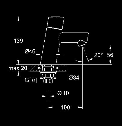 7 l/min nakrętka przyłącza 1/2 x 10,5 mm I klasa głośności według normy DIN 4109 32 204 10E