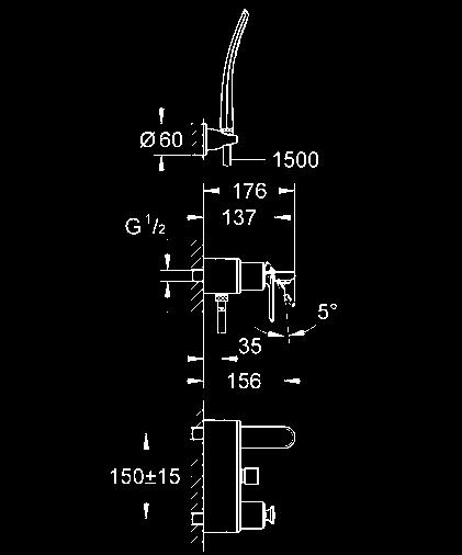 słuchawki 27 188 000 wąż prysznicowy 1500 mm (28 143 000) 19 367 000 chrom 386,00