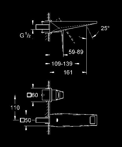 rekomendowane ciśnienie - 1,0 bar 19 783 000 chrom 704,00 wysięg wylewki 210 mm 23 200 000 222,00 Jednouchwytowe elementy do zabudowy podtynkowej DN 15 do