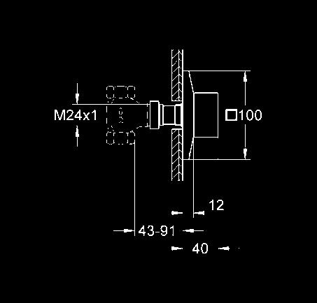 wylot wanny 3/4 głębokość zabudowy regulowana bezstopniowo zakres regulacji 66-113 mm odporny na korozję mosiądz DR min.