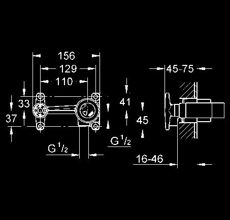 ogranicznik  wylewka z perlatorem, rozstaw między wylewką a dźwignią 110 mm