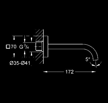 bezstopniowo zakres regulacji 66-113 mm do stosowania z elementem podtynkowym 29 033 000 248,00 przełącznik pięciodrożny element do zabudowy podtynkowej zabudowa w ścianie z ceramicznymi