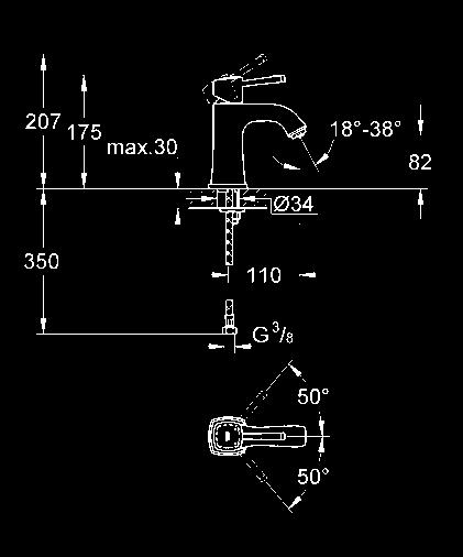 szybkiego montażu GROHE QuickFix perlator z GROHE AquaGuide 5.7 l/min min.