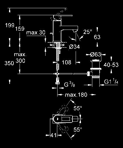 QUADRA 32 632 000 chrom 219,00 Quadra Bateria umywalkowa, DN 15