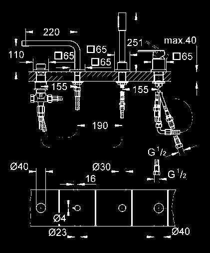 QUADRA 46 191 000 chrom 115,00 zestaw przedłużek 1/2, 25 mm do Rapido E 35 501 000 46 343 000 chrom 211,00 ditto, zestaw przedłużek 50 mm ŁAZIENKOWE TERMOSTATY ELEMENTY PODTYNKOWE 19 579 000 chrom