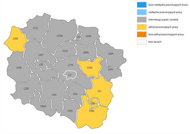 Według prognozy na 2019 rok w województwie kujawsko-pomorskim poszczególne zawody z uwagi na podobieństwo wykonywanych zadań zostały ujęte w 167 grup.