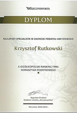 Doradców Podatkowych Dziennika Gazety Prawnej; 20.06.2016 r.