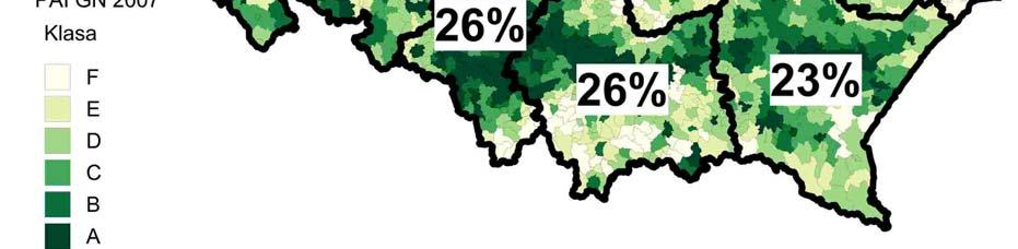 Koncentracja atrakcyjności inwestycyjnej na niewielkim obszarze powoduje brak spójności i równych szans rozwojowych pozostałych gmin o