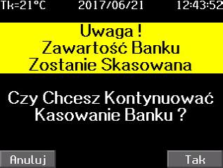 Przyciskiem [F2] wybrać menu Rejestracja i Pamięć USB, a następnie wcisnąć przycisk [F3] OK widok 35 Ekran Rejestracja i Pamięć USB (widok 36) pozwala na zarządzanie bankami rejestratora.