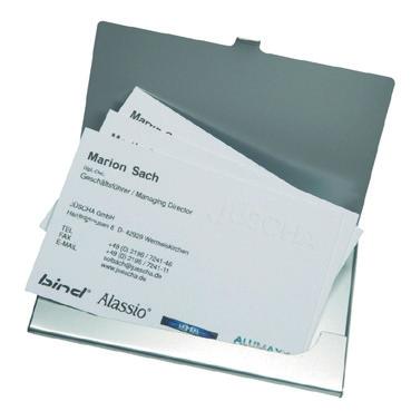 aluminiowy Alassio Stylowy, srebrny wizytownik wykonany z aluminium