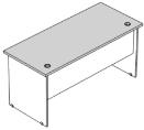 BIURKA NA STELAŻU PŁYTOWYM B L A T Y - wykonane z płyty o grubości 28 mm; oklejone obrzeżem PVC 2 mm, - wyposażone w przepusty kablowe o średnicy ø60 mm, maskowane tworzywową nakładką w kolorze