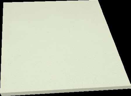 PŁYTY Z WŁÓKNA CERAMICZNEGO Ognioodporna płyta z włókien ceramicznych jest formowanym próżniowo produktem wytrzymującym większe prędkości gazów niż mata z włókien ceramicznych.