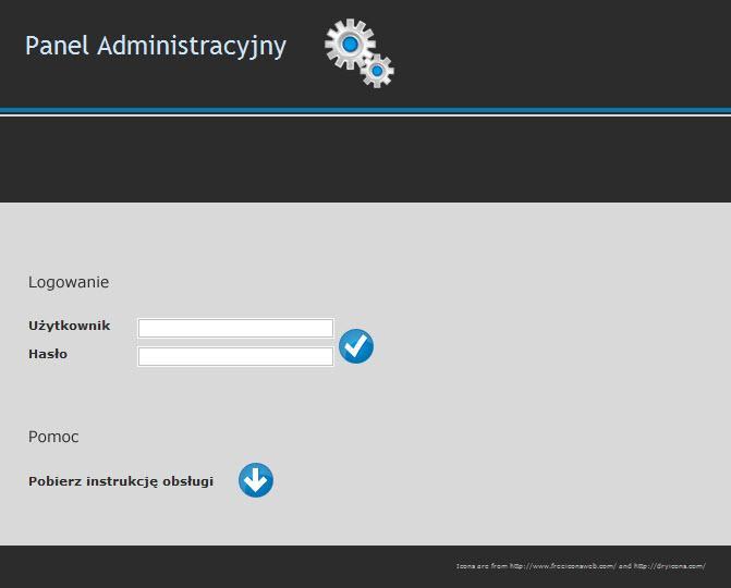 LOGOWANIE Aby zalogować się do części administracyjnej strony, należy wpisać w pasku adresu