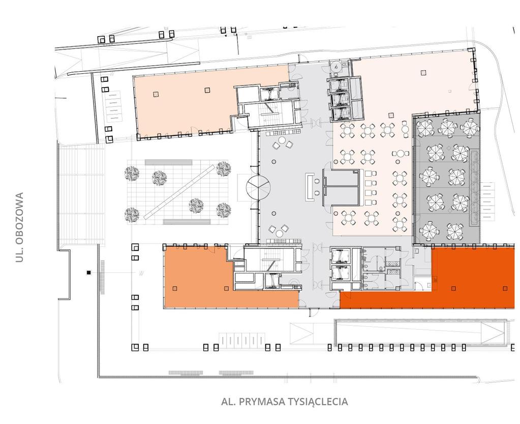 Parter Ground floor Najemca 1 Tenant 1-119 m² Najemca 2 Tenant 2-88 m² Najemca 3