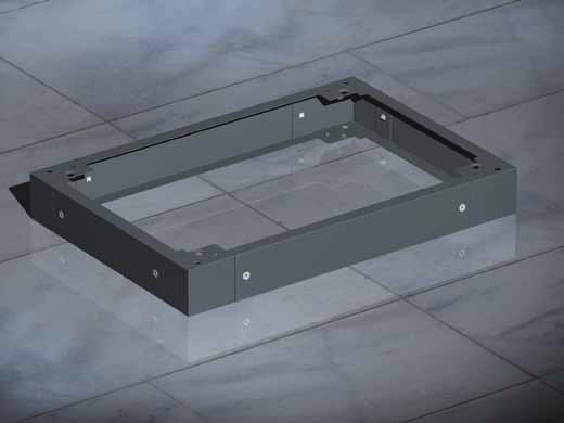 Akcesoria do pulpitów COKÓŁ DLA PULPITÓW 2 mm blacha stalowa malowana z wykończeniem teksturowanym 7011. Przód, tył i boki zdejmowane, co ułatwia przeciąganie kabli. Wysokość 100 mm.