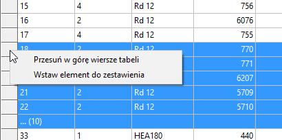 Przewodnik startowy - Virtual-Steel Strona 20 Zestawienie Materiału Zestawienie materiału tworzone jest automatycznie w chwili umieszczenia pierwszego elementu modelu.