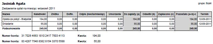 ujemnym i pomniejsza wartość zadłużenia wykazywanego na dany dzień. Rysunek 2. Wycinek zakładki Należności.