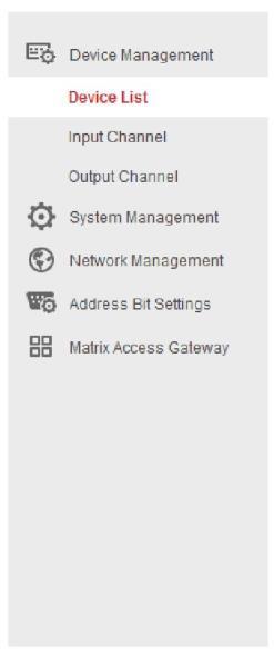 Rysunek 3-1 Interfejs zarządzania urządzeniami Krok 2 W menu Device Management > Device List wybierz rodzaj urządzenia (kamera