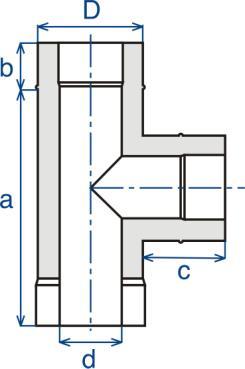 Trójnik 90 0 h/td-d/90 a 300 315 320 330 340 350 360 380 400 425 450 520