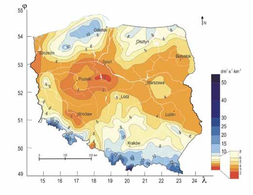 Średni opad w granicach Polski w roku hydrologicznym 2016 wyniósł 698,9 mm (w przypadku uwzględnienia zlewni zasilających rzeki dopływające do Polski średni opad - 684,5 mm).