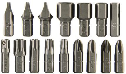rozmiary: HEX: 8-10-12-14 mm PH: 3-4; PZ 3-4; SL: 8-10-12 mm TORX: 40-45-50-55 + adapter 1/4 OK-01.