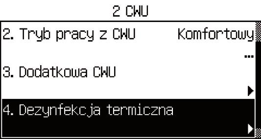 Informacja z pompy ciepła Po zapisaniu wartości centrala sterująca wraca automatycznie do menu.