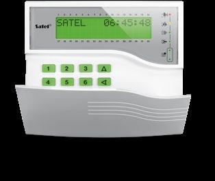 baterie litowe 3 V CR123A (INT-KWRL) posiada certyfikat zgodności EN 50131 Grade 2 sterowanie jedną strefą w systemie alarmy NAPAD, POŻAR, POMOC podświetlenie klawiatury w kolorze białym wywoływane z