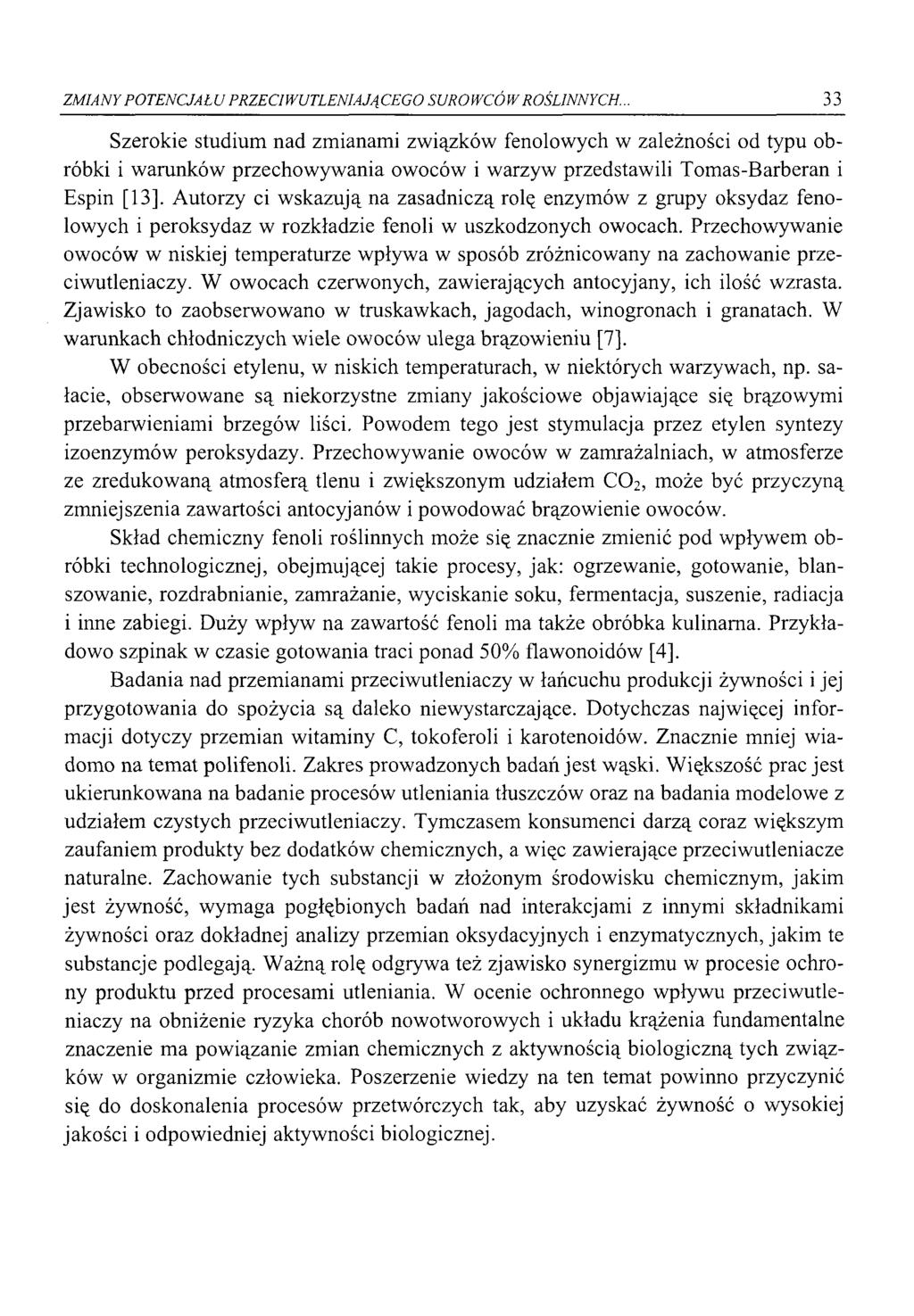 ZMIANY POTENCJAŁU PRZECIWUTLENIAJĄCEGO SUROWCÓW ROŚLINNYCH.