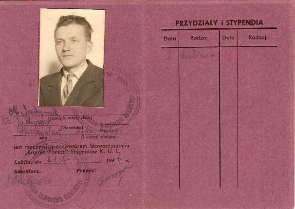 72 Monografia rzymskokatolickiej parafii św. Trójcy w Komarowie Dokument 8 Rok 1946, 21 lutego.