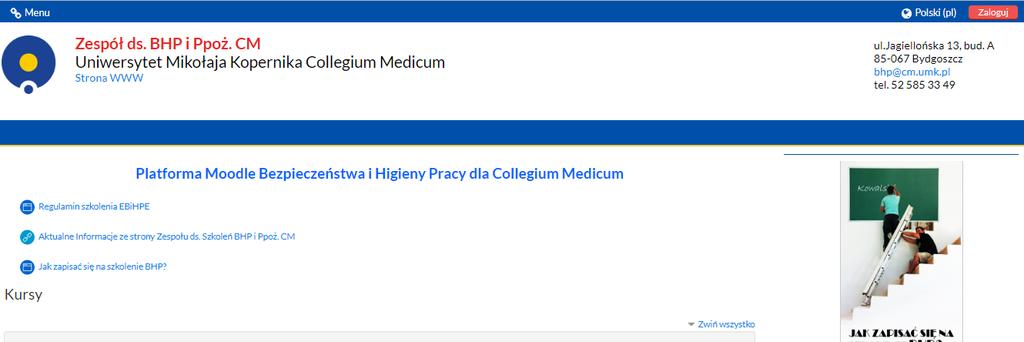 Moodle Studenci zobowiązani są do elektronicznego zaliczenia przedmiotów: