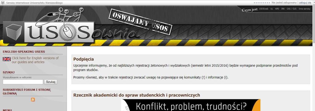 USOSownia Chcesz dowiedzieć się więcej o systemach USOS? Odwiedź USOSownie Adres strony: usosownia.uw.edu.