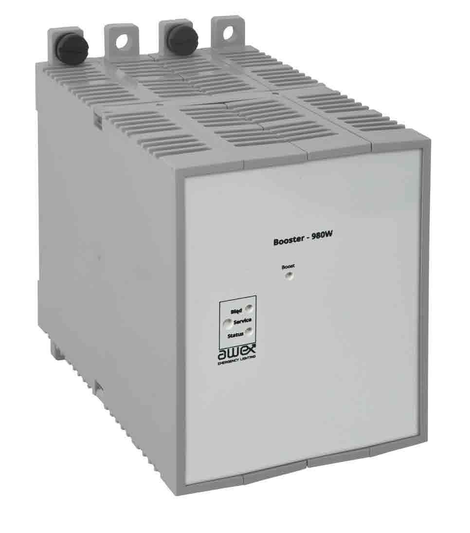 BOOSTER BST 980 Wzmacniacz BST 980 zapewnia ładowanie baterii w oparciu o charakterystykę ładowania UI z kompensacją temperaturową zgodnie z normą P-E 50171. Maksymalna moc ładowania wynosi 980W.