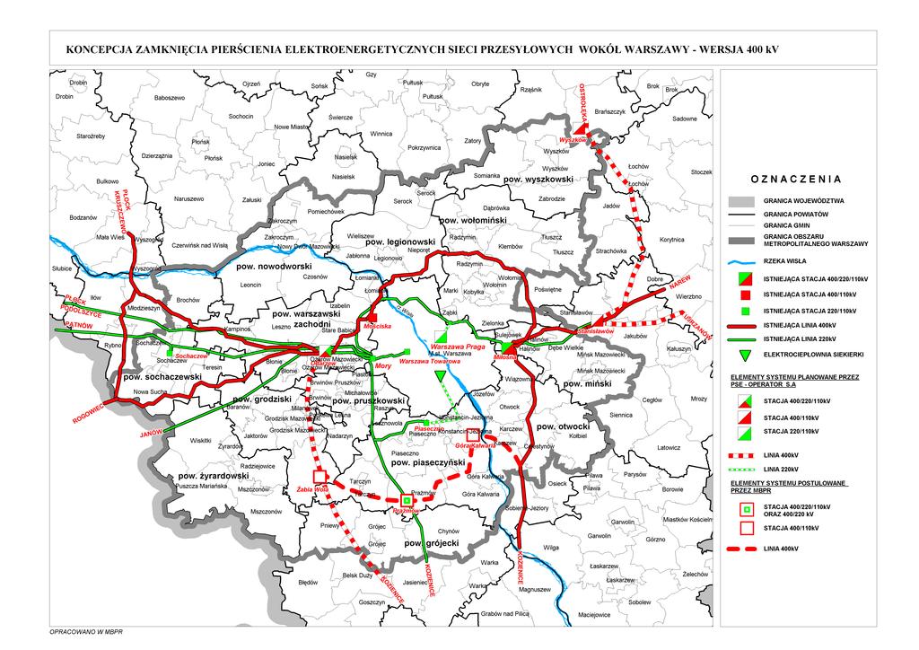 Opinia do rozważanych wariantów Wariant Miasta Stołecznego Warszawa Zamknięcie południowego półpierścienia na wysokości Góry Kalwarii przez: GPZ Miłosna - Góra Kalwaria - Prażmów Żabia Wola - GPZ