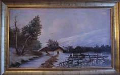 KANIEWSKI Edmund Jerzy Landscape with a Cottage and a Windmill, 20th cent. Oil, hardboard, 28.8 x 20.2 cm CAT.