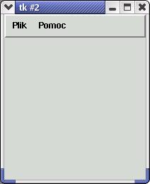 filemenu.add_command(label="zakoncz",\ command=polecenie) helpmenu = Menu(menu) menu.add_cascade(label="pomoc", menu=helpmenu) helpmenu.