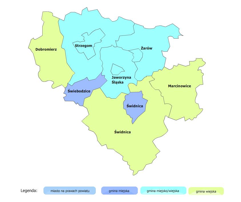 Rysunek 1. Gmina na tle powiatu świdnickiego Źródło: www.administracja.mswia.gov.