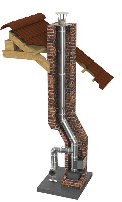 System EW 1,0mm paliwa stałe, żaroodporny, podciśnienie OPIS Jednościenny wkład kominowy przeznaczony do renowacji istniejących kanałów kominowych, składający się z gładkościennych rur i kształtek