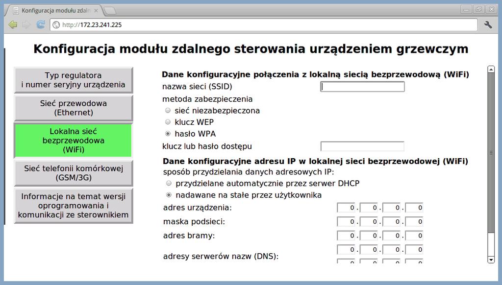 4. Dostęp do systemu zdalnego sterowania.